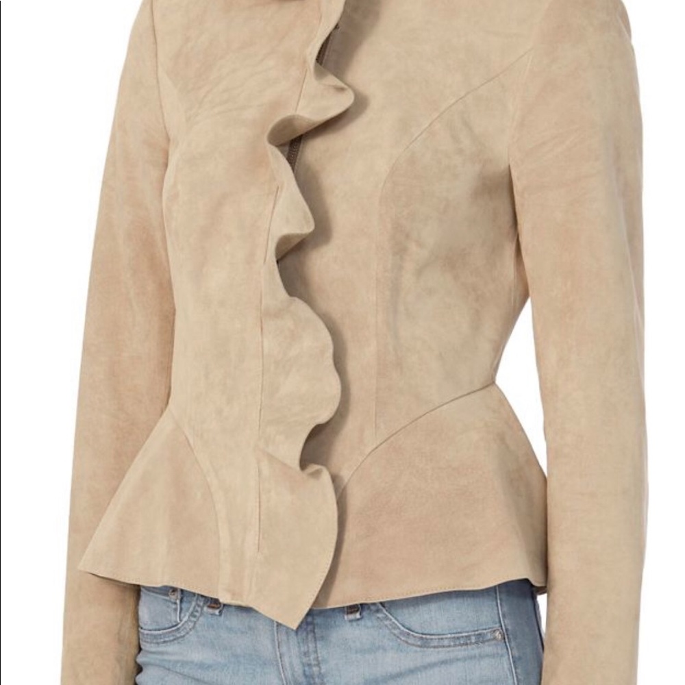 Intermix Dixon Suede Ruffle Jacket